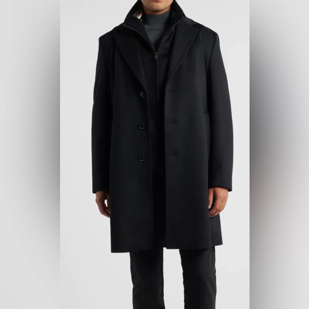 BOSS Jared wool cashmere 3-in-1 Coat with Removable Bib  size : 44 NWT